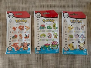 Pokemon Nanoblock Mini 3-Pack – Mystery Random Electric/Grass/Fire – Official - Picture 1 of 1