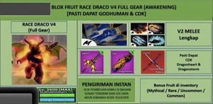 Blox Fruits - Draco V4 Full Gear (Awakening) (Godhuman + CDK) {Max Level} - Picture 1 of 1