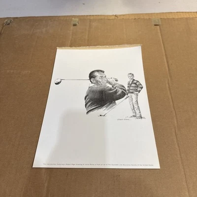 "Dibujo de Julius Boros de 1970 de Robert Riger serie Equitable Life Golf 8"" x 11""" Foto 1 de 4