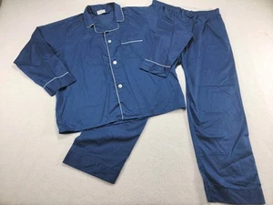 VTG Diplomat Pajama Set Mens XL Royal Blue White Trim Dura Weave Snap Fly - Picture 1 of 19