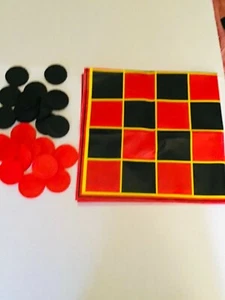 Checkers table game foldable easy to carry pack complete set - Picture 1 of 4