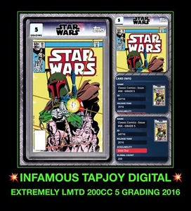 200c BOBA FETT #68 Topps Star Wars Card Trader Marvel Comics Tapjoy CGC 5 grado - Imagen 1 de 10