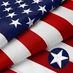 Bandiera americana Stati Uniti USA 5x8 piedi, stelle ricamate, strisce cucite Patriotic G128 - Foto 1 di 7