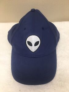 Alien Face Head Baseball Cap Logo Blue One Size Adjustable Rue 21 Etc!