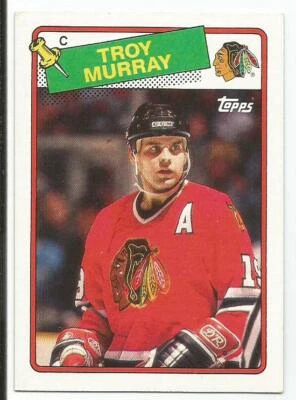 TROY MURRAY 1988-89 TOPPS CARD NEAR MINT CONDITION CHICAGO BLACKHAWKS - Image 1 of 2
