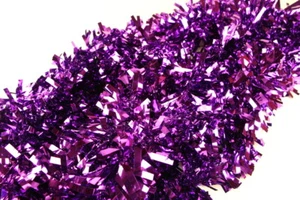 5 x Christmas Tinsel Thick Xmas Garland Tree Decorations - Purple - Picture 1 of 5
