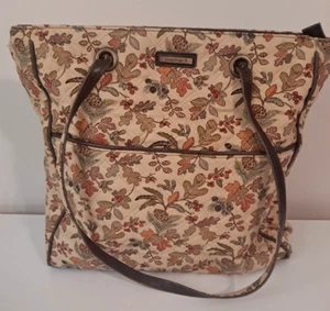 Longaberger Autumn Path Tapestry Purse Handbag Tote Leaves Pattern Lg 15.5 X 14 - Picture 1 of 4