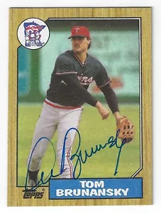 TOM BRUNANSKY MINNESOTA TWINS SIGNED 1987 CARD CARDINALS BREWERS ANGELS RED SOX - Picture 1 of 1