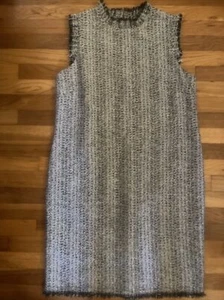 Eri & Ali Tweed Casual Business Dress Medium Frayed Black White eri + ali - Bild 1 von 12