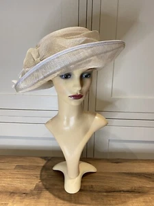 Hattitude Collection Ivory/Linen, Natural Fibre Mid Rim Special Occasion Hat - Picture 1 of 20