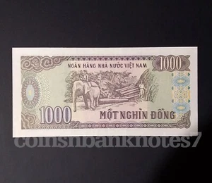 1988 Viet Nam 1000 Dong Banknote. P106 Uncirculated / Elephant - Picture 1 of 3