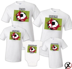 Soccer T shirt Family Birthday Matching Party Celebration Kid Mommy Futbol Spor - Picture 1 of 7