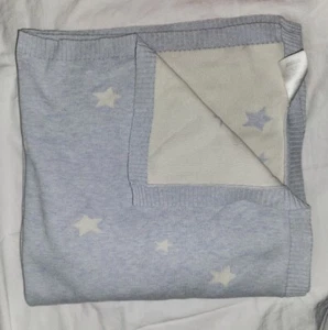 Koala Baby Blanket Cotton Knit Blue White Star Sweater - Picture 1 of 21