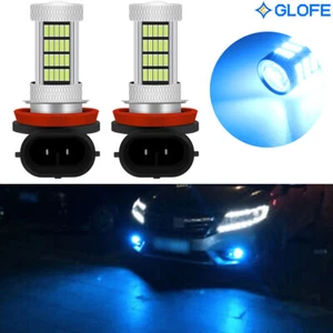 2Pcs Ice Blue H11 H8 Car Truck Pickup Fog Lights Driving Lamp 92-SMD LED Bulbs - Picture 1 of 12