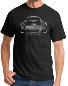 1955 Chevy Belair 150 210 Classic Front End Design Tshirt NEW - Picture 1 of 23