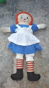Vintage Raggedy Ann Button Eyes Rare Regina Handmade Stamped 20" - Picture 1 of 6
