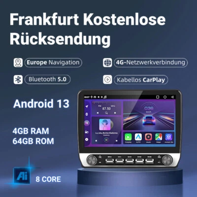 Android 13 Carplay Autoradio Für AUDI A3 8P 03-2013 GPS Nav WIFI BT SWC DAB+ 64G - Bild 1 von 4