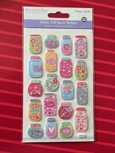 LAST 1 - NEW - 3D PUFFY MASON JAR STICKERS - FOREVER IN TIME - FREE SHIPPING - Imagen 1 de 1