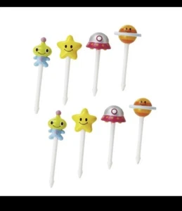 Torune Food Picks 8pc Set/UFO/Alien/Star/Saturn (P-3205) - Picture 1 of 8