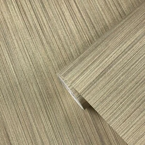 Vinyl Wallpaper gold Textured Plain faux grasscloth pattern wallcoverings rolls - Picture 1 of 12