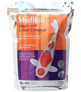NT LABS MEDIKOI STAPLE WITH COLOUR ENHANCER KOI FOOD 700g 1.75kg 3kg, 5kg, 10kg - Picture 1 of 1