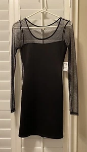 Charlotte Russe Black Long Sleeve Cocktail Party Dress Size Medium Free Shipping - Picture 1 of 5