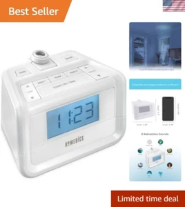 Dual Alarm Digital FM Clock Radio with 8 Nature Sounds and Time Projection - Picture 1 of 10