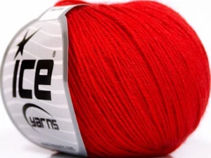 LOT OF 6 Ice BABY MERINO FINE Yarn #65046 RED #2 Soft & Warm - Picture 1 of 4