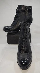 Apt. 9: Size 7, Black Marzo Inspired Oxford Wingtip Ankle Boots - Picture 1 of 2