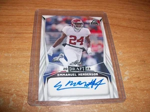 2023 Leaf Draft Silver NFL Football Emmanuel Henderson Rookie Auto Card Tide - Picture 1 of 2