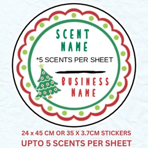 70 x WAX MELT TOP STICKERS -3.7 CM- Christmas Tree Wax Candle upto 5 scents - Picture 1 of 1