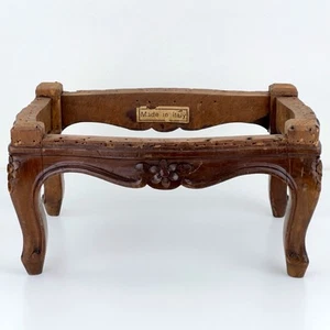 Vintage Baroque Design Vintage Carved Footstool Base Made In Italy - Picture 1 of 15