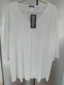Kim & Co Top large in Ecru in Brazil Knit BNWT - Picture 1 of 3