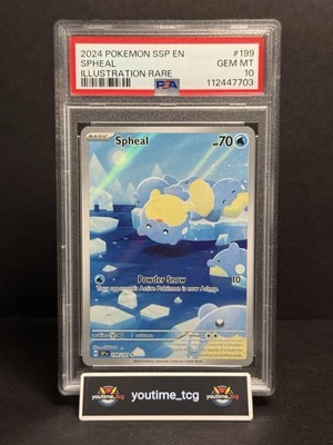 2024 Pokemon Ssp En-Surging Sparks Illustration Rare Spheal #199 PSA 10 - Image 1 of 2