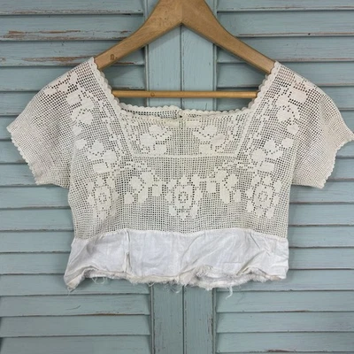 Antiguo corpiño de ganchillo para damas con botones Foto 1 de 4