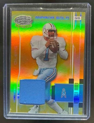 Espejo con parche Warren Moon 2003 materiales certificados hoja dorado #21/25 Foto 1 de 2