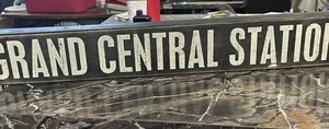 Grand Central Station Sign -Primitive Rustic Hand Made Vintage Wooden - Picture 1 of 7