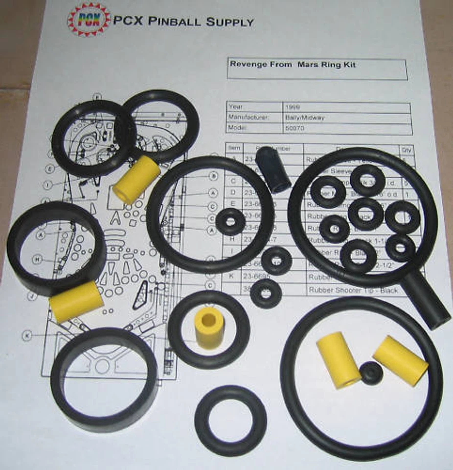 1999 Bally/Midway Revenge from Mars Rubber Ring Kit - Image 1 of 1