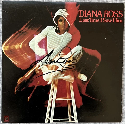 Diana Ross Signed In Person Last Time I Saw Him Vinyl Record LP - Authentic RARE Cover