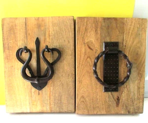 2 aldabadores de puerta de anillo resistente de entrada frontal grandes de alta resistencia/decoración de pared - Imagen 1 de 8