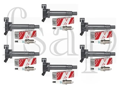 Комплект из 6 свечей зажигания Denso + 6 катушек зажигания 2002 Toyota Highlander 3,0 л V6 UF267 - Изображение 1 из 4
