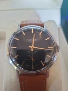 OROLOGIO LONGINES FLAGSHIP CAL 490 , QUADRANTE NERO.CON SCATOLA. - Imagen 1 de 16