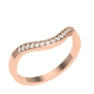 Anniversary Wedding Ring For Women Round Diamond I2 H 0.15 Carat 14K Rose Gold - Picture 1 of 5