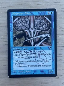 VTG MTG MNEMONIC SLIVER Tempest Edition Signed By Randy Gallegos Papercard - Picture 1 of 2