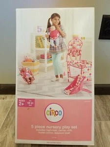 Circo Target 5 Piece Pink Nursery Play Set Playset - Fits 18" Inch Baby Dolls - Picture 1 of 6