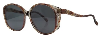 Óculos de sol oval vintage Bausch + Lomb 438 marrom mármore com lentes NOVAS! - Imagem 1 de 4