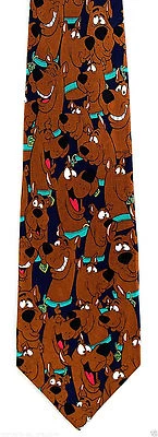 Scooby Doo Faces Men's Necktie Licensed TV Cartoon Dog Great Dane Silk Neck Tie  - Image 1 of 3