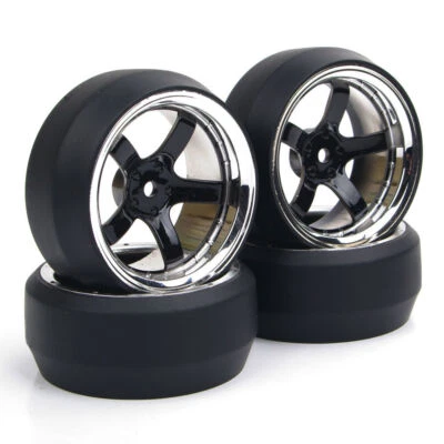HSP HPI 1:10 RC Drift Car On-Road Racing Car Tires Wheel Flat Model 12mm Hex Set - Image 1 of 4