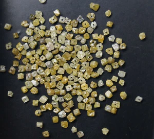 1 ct cubo giallo naturale forato diamanti grezzi 1-2 mm diamante grezzo - Foto 1 di 5