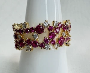 Size 10 Bomb Party July Ring RG23629 "Everlasting Embrace" Ruby on Gold - Picture 1 of 5